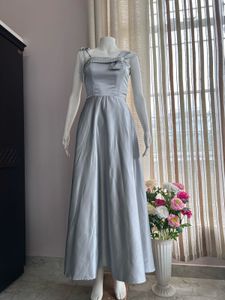 Grey Satin Gown