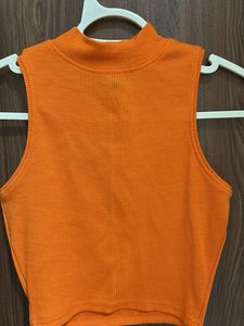 Sleeveless Orange Tank Top