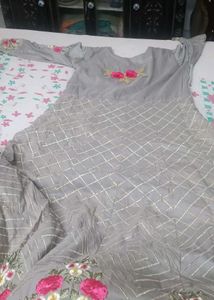 floor length kurta and dupatta with pyjami