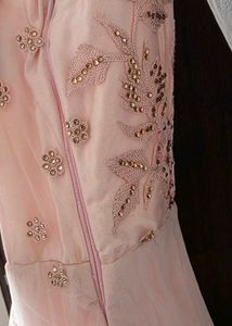 Elegant Pink Embroidered Gown
