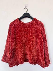 Red Velvet Pullover Sweater