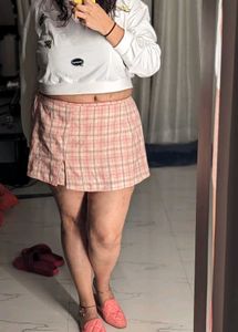 Pink Plaid Skorts