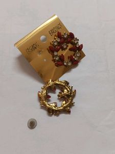 Red &amp; Crystal Earrings