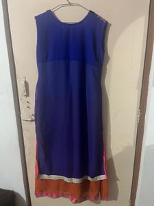 Blue &amp; Orange Double Layered Kurta