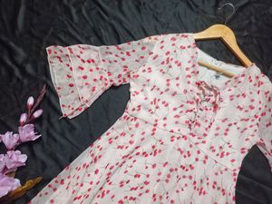 Baby Pink Cherry printed Dress
