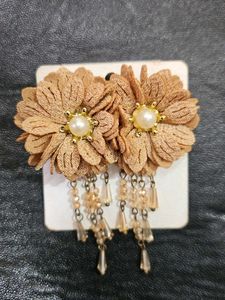Floral Pearl Dangle Earrings