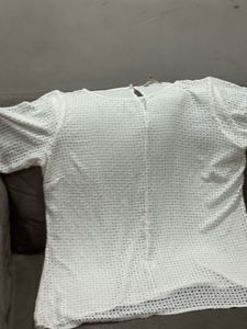 White Eyelet Tank