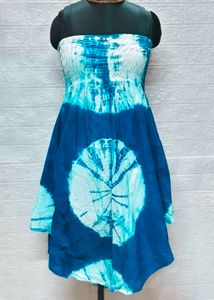 XL Size Dress Tie-Dye Sundress Plus Freebie Earing