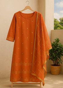 pink Embroidered Kurta Set