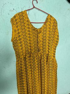 Yellow Floral Print Maxi Dress