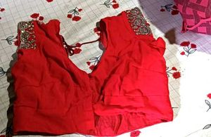 Red Embellished Saree