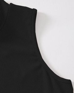 Black Mock Neck Sleeveless Top
