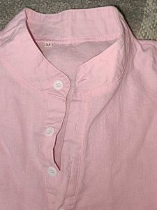 Pink Button-Down Blouse