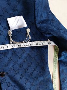 Navy Blue Studded Sherwani Suit With Patiala Pant