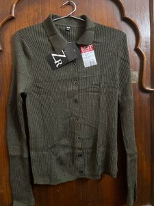 Stylish Olive Green Cardigan