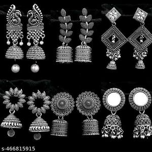 Silver Jhumka Earrings