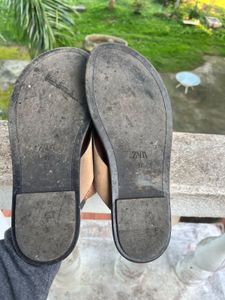 Zara Flip Flops with Gold Detail