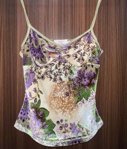 Vintage Y2K Floral Velvet Cami Top