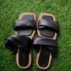 JVAM Black Leather Slides - Size [Your Siz