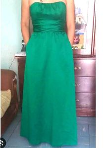 Emerald Green Strapless Maxi Dress