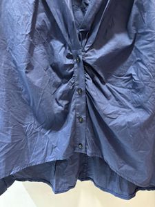 Elegant Blue Up-Down Strachable Shirt