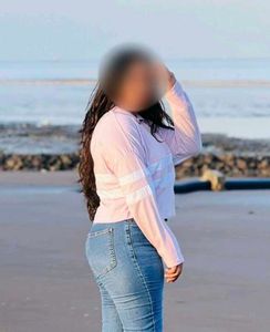 women lavender white cotton striped polo collar cr