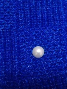 Blue Scarf with Pearls