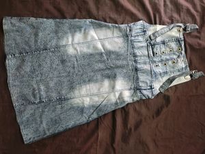 Grab Fast😵Denim Dungree Dress