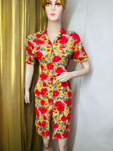 Vintage Floral Shirt Dress