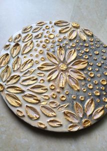 3D Texture Art Wall Decor- Golden Blossom