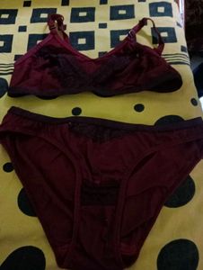 Burgundy Bra & Panty Set
