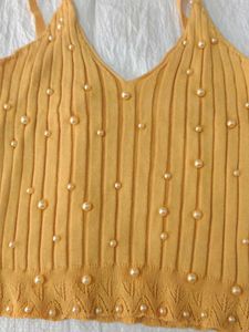 Pearl Embellished Knit Tank