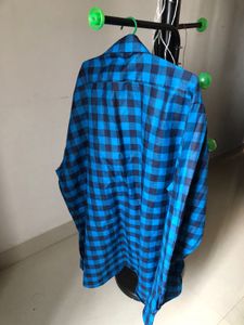 Blue Plaid Button Down Shirt
