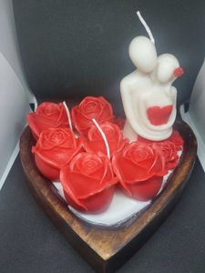 Romantic Rose Heart Candle