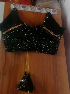 Stunning Black Sequin Saree with Blouse