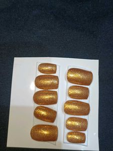 Gold Glitter Press-On Nails