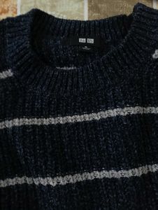 UNIQLO Blue Grey Strip Sweater