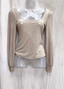 2210. Beige Square Neck Top