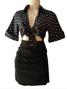 Chic Black Polka Dot Bodycon Dress