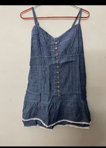 Chic Denim Button-Front Mini Dress