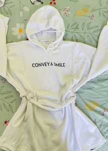 white hoodie dress