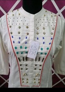 White Embellished Kurti