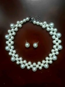 Pearl Necklace & Earring Set