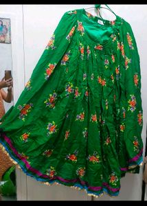 Green Floral Print Fabric
