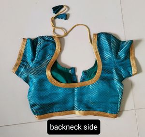 Readymade Light Blue Blouse Silk Blend Material
