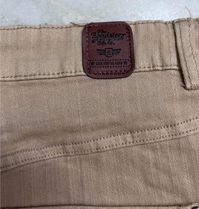 Women Beige Loose Fit Solid Cargos