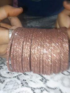 Sparkly Rose Gold Bangle Set