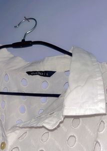 Audio White Eyelet Top