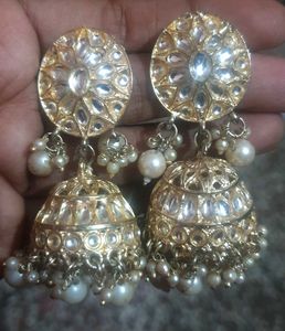 Gold Jhumka Earrings