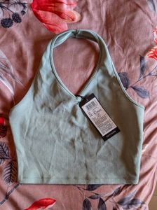 Sage Green Halter Crop Top